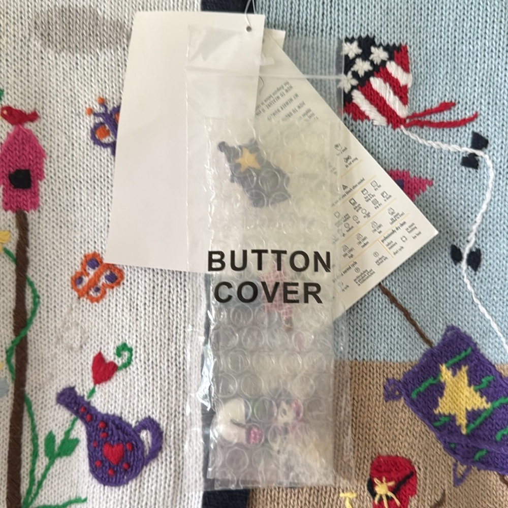 Quacker Factory NWT Multicolor Four Seasonal Button Covers Cardigan Size Large - Picture 3 of 9